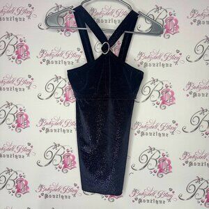 Karen tank top rhinestone Oring halter style black sparkle Elegant Black